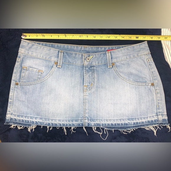 Micro Mini denim Skirt Vintage 90s light wash Women’s size 10 - Picture 6 of 7